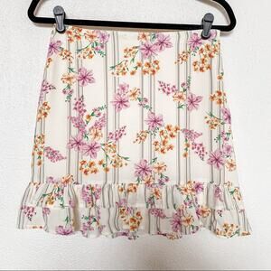 Lost + Wander Bloom Baby Ivory Stripe Mini Skirt Size Small